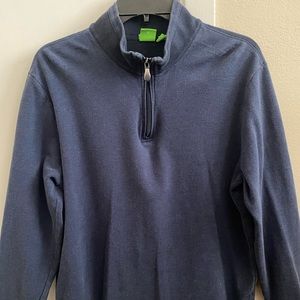 Huge Boss XL Quarter-Zip Sweater Navy Blue
